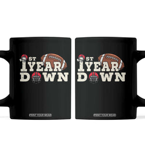 1st Year Down Football Coffee Mug Touchdown One First Birthday Infant Baby Boy TS10 Black Print Your Wear