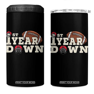 1st Year Down Football 4 in 1 Can Cooler Tumbler Touchdown One First Birthday Infant Baby Boy TS10 One Size: 16 oz Black Print Your Wear