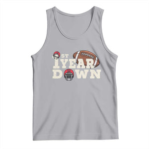 1st Year Down Football Tank Top Touchdown One First Birthday Infant Baby Boy TS10 Athletic Heather Print Your Wear