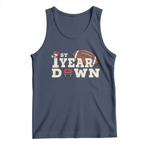 1st Year Down Football Tank Top Touchdown One First Birthday Infant Baby Boy TS10 Navy Print Your Wear