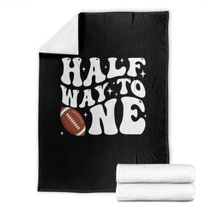Half Way To One Throw Blanket 1/2 Birthday Baby Boy Football TS10 Black Print Your Wear
