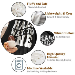 Half Way To One Throw Blanket 1/2 Birthday Baby Boy Football TS10 Print Your Wear