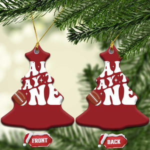 Half Way To One Christmas Ornament 1/2 Birthday Baby Boy Football TS10 Christmas Tree Red Print Your Wear