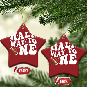 Half Way To One Christmas Ornament 1/2 Birthday Baby Boy Football TS10 Star Red Print Your Wear