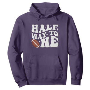 Half Way To One Hoodie 1/2 Birthday Baby Boy Football TS10 Purple Print Your Wear