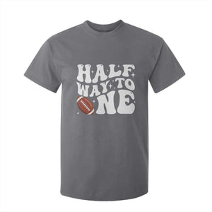 Half Way To One T Shirt For Kid 1/2 Birthday Baby Boy Football TS10 Charcoal Print Your Wear