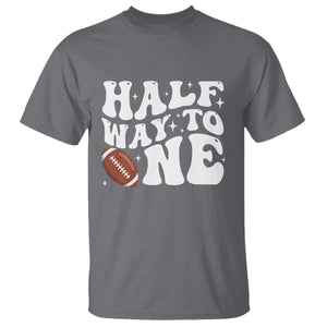 Half Way To One T Shirt 1/2 Birthday Baby Boy Football TS10 Charcoal Print Your Wear