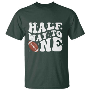 Half Way To One T Shirt 1/2 Birthday Baby Boy Football TS10 Dark Forest Green Print Your Wear