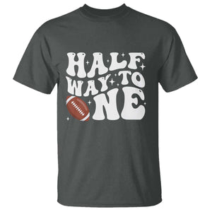 Half Way To One T Shirt 1/2 Birthday Baby Boy Football TS10 Dark Heather Print Your Wear