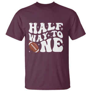 Half Way To One T Shirt 1/2 Birthday Baby Boy Football TS10 Maroon Print Your Wear