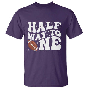Half Way To One T Shirt 1/2 Birthday Baby Boy Football TS10 Purple Print Your Wear