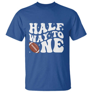 Half Way To One T Shirt 1/2 Birthday Baby Boy Football TS10 Royal Blue Print Your Wear