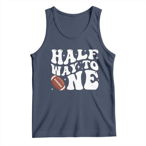 Half Way To One Tank Top 1/2 Birthday Baby Boy Football TS10 Navy Print Your Wear