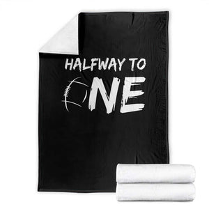 HalfWay To One Throw Blanket Baby Boy 1/2 Birthday Outfits Football TS10 Black Print Your Wear