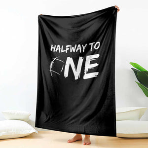 HalfWay To One Throw Blanket Baby Boy 1/2 Birthday Outfits Football TS10 Print Your Wear
