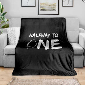 HalfWay To One Throw Blanket Baby Boy 1/2 Birthday Outfits Football TS10 Print Your Wear