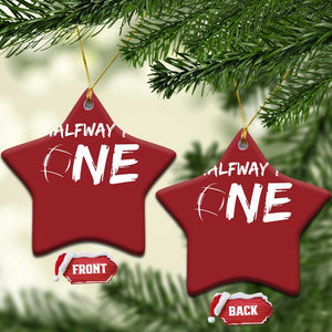 HalfWay To One Christmas Ornament Baby Boy 1/2 Birthday Outfits Football TS10 Star Red Print Your Wear