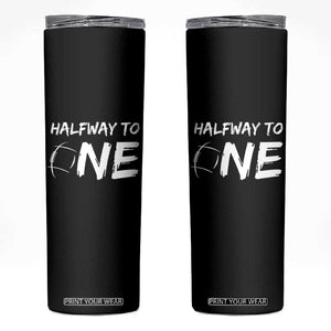 HalfWay To One Skinny Tumbler Baby Boy 1/2 Birthday Outfits Football TS10 Black Print Your Wear