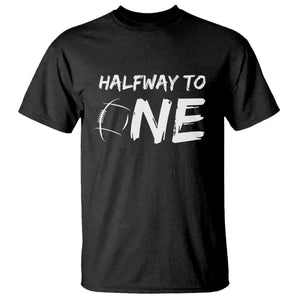 HalfWay To One T Shirt Baby Boy 1/2 Birthday Outfits Football TS10 Black Print Your Wear