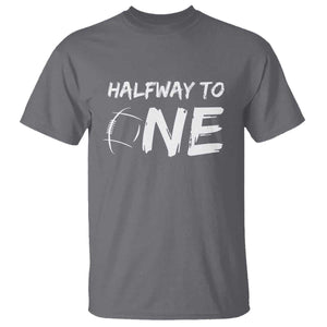 HalfWay To One T Shirt Baby Boy 1/2 Birthday Outfits Football TS10 Charcoal Print Your Wear