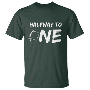 HalfWay To One T Shirt Baby Boy 1/2 Birthday Outfits Football TS10 Dark Forest Green Print Your Wear