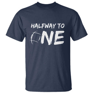 HalfWay To One T Shirt Baby Boy 1/2 Birthday Outfits Football TS10 Navy Print Your Wear