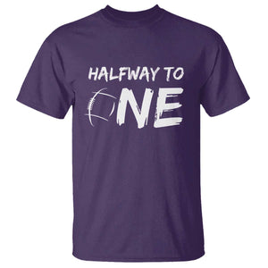 HalfWay To One T Shirt Baby Boy 1/2 Birthday Outfits Football TS10 Purple Print Your Wear