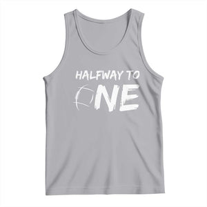 HalfWay To One Tank Top Baby Boy 1/2 Birthday Outfits Football TS10 Athletic Heather Print Your Wear