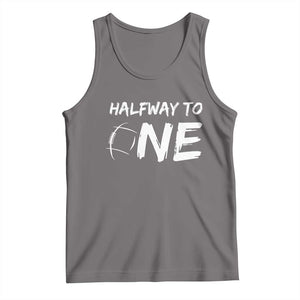 HalfWay To One Tank Top Baby Boy 1/2 Birthday Outfits Football TS10 Deep Heather Print Your Wear