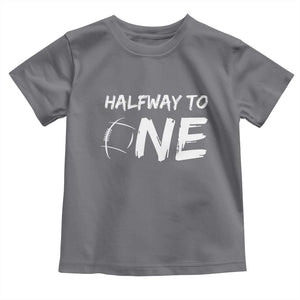 HalfWay To One Toddler T Shirt Baby Boy 1/2 Birthday Outfits Football TS10 Charcoal Print Your Wear