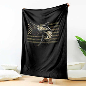 Fishing Camouflage US Flag Throw Blanket Swordfish Fish Fisherman Camo TS10 Print Your Wear