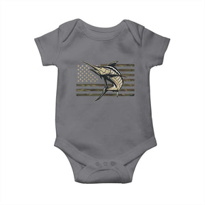 Fishing Camouflage US Flag Baby Onesie Swordfish Fish Fisherman Camo TS10 Charcoal Print Your Wear