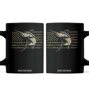 Fishing Camouflage US Flag Coffee Mug Swordfish Fish Fisherman Camo TS10 Black Print Your Wear