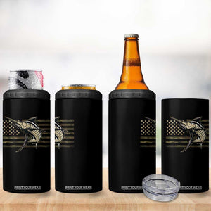 Fishing Camouflage US Flag 4 in 1 Can Cooler Tumbler Swordfish Fish Fisherman Camo TS10 Print Your Wear