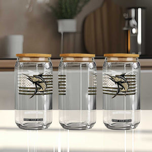 Fishing Camouflage US Flag Glass Can Swordfish Fish Fisherman Camo TS10 Print Your Wear