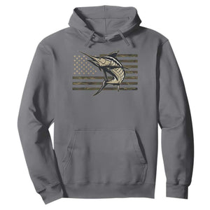 Fishing Camouflage US Flag Hoodie Swordfish Fish Fisherman Camo TS10 Charcoal Print Your Wear