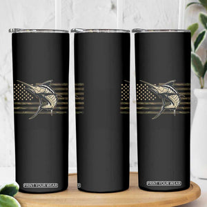 Fishing Camouflage US Flag Skinny Tumbler Swordfish Fish Fisherman Camo TS10 Print Your Wear