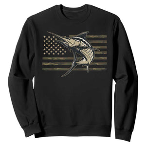 Fishing Camouflage US Flag Sweatshirt Swordfish Fish Fisherman Camo TS10 Black Print Your Wear