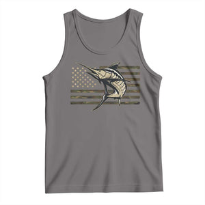 Fishing Camouflage US Flag Tank Top Swordfish Fish Fisherman Camo TS10 Deep Heather Print Your Wear