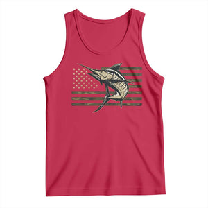 Fishing Camouflage US Flag Tank Top Swordfish Fish Fisherman Camo TS10 Red Print Your Wear