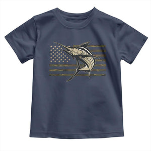 Fishing Camouflage US Flag Toddler T Shirt Swordfish Fish Fisherman Camo TS10 Navy Print Your Wear