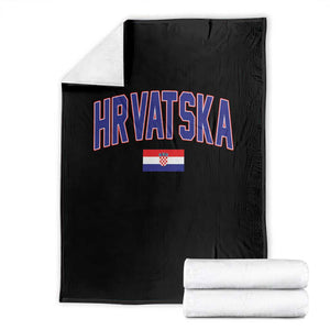 Hrvatska Flag Throw Blanket Croatia Vintage Zagreb Croatian Jersey Retro