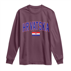 Hrvatska Flag Long Sleeve Shirt Croatia Vintage Zagreb Croatian Jersey Retro