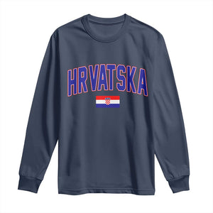 Hrvatska Flag Long Sleeve Shirt Croatia Vintage Zagreb Croatian Jersey Retro