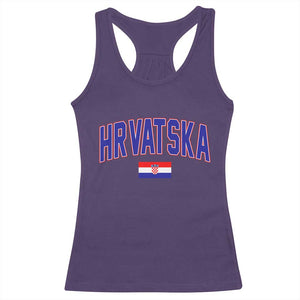 Hrvatska Flag Racerback Tank Top Croatia Vintage Zagreb Croatian Jersey Retro