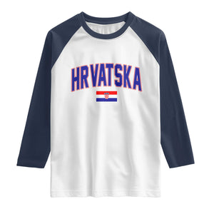 Hrvatska Flag Raglan Shirt Croatia Vintage Zagreb Croatian Jersey Retro