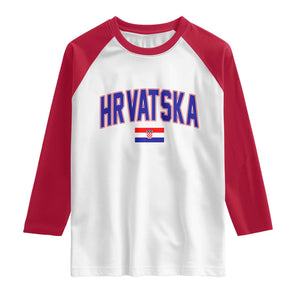 Hrvatska Flag Raglan Shirt Croatia Vintage Zagreb Croatian Jersey Retro