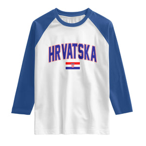 Hrvatska Flag Raglan Shirt Croatia Vintage Zagreb Croatian Jersey Retro