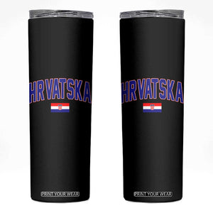 Hrvatska Flag Skinny Tumbler Croatia Vintage Zagreb Croatian Jersey Retro