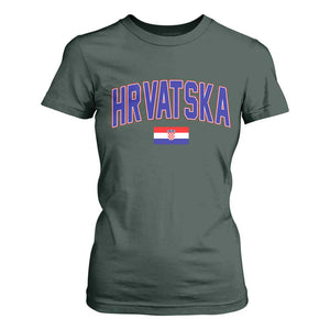 Hrvatska Flag T Shirt For Women Croatia Vintage Zagreb Croatian Jersey Retro